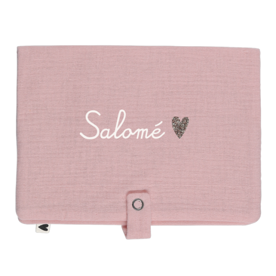 Range couche en gaze de coton rose