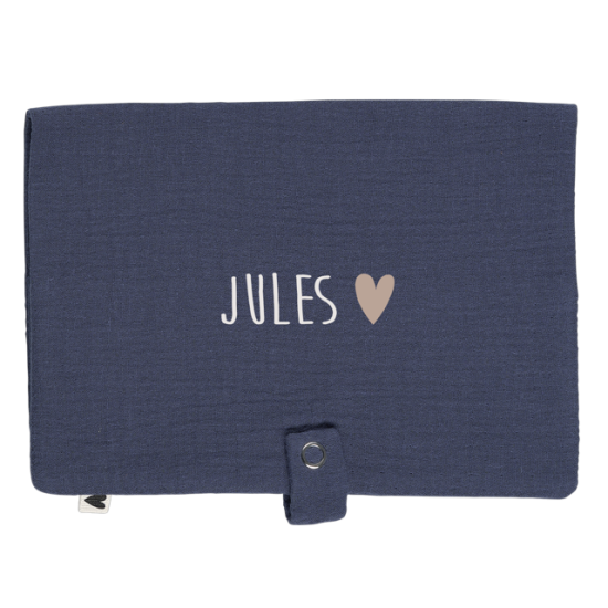 Range couche en gaze de coton bleu jean personnalisé