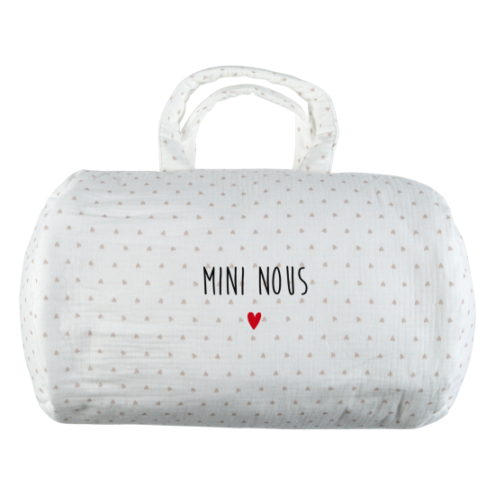 Sac polochon type sac week end / bowling / sac de sport pour enfant en gaze coeurs