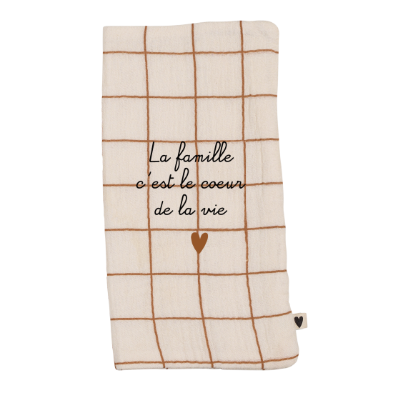 Livret de famille gaze grands carreaux personnalisable