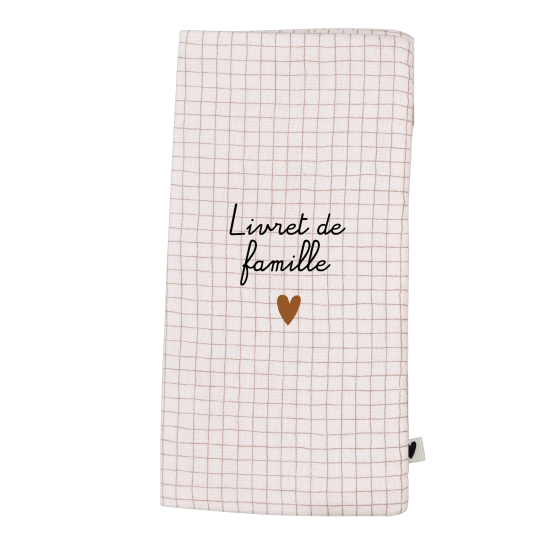 Livret de famille gaze petits carreaux personnalisable