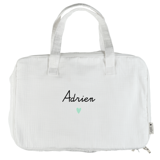 mini valise en gaze de coton ecru - sac week end