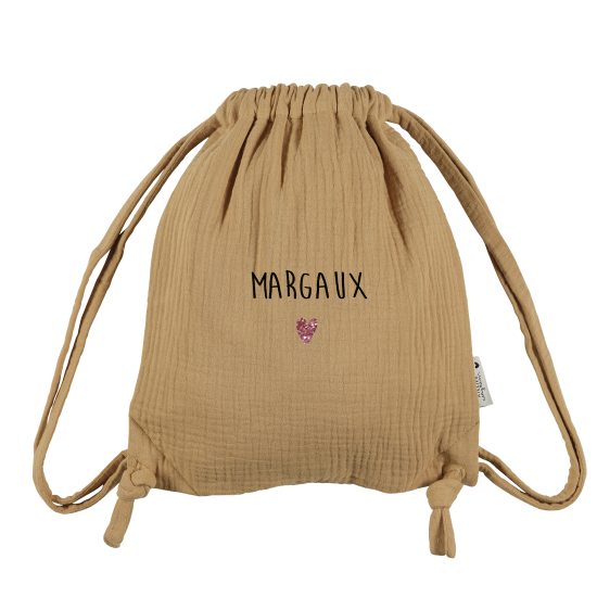 sac de gym gaze de coton camel