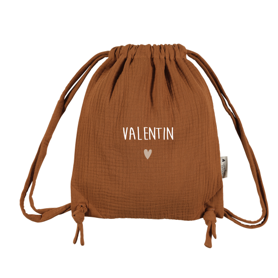 sac de gym gaze de coton caramel