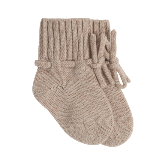 chaussons en laine mérinos bébé naissance beige