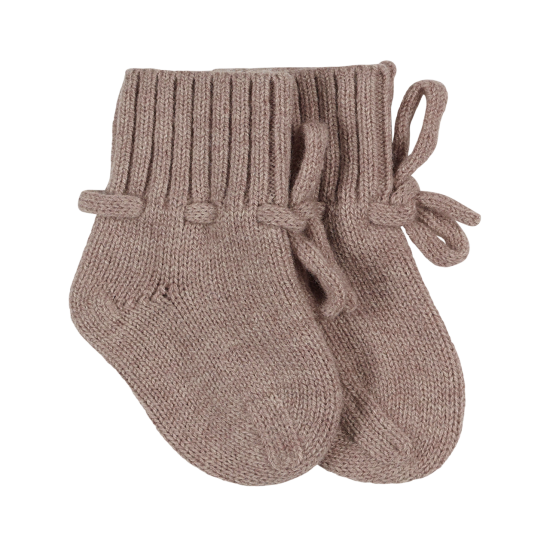 chaussons en laine mérinos bébé naissance beige