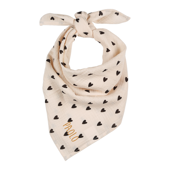 foulard gaze de coton coeur écru