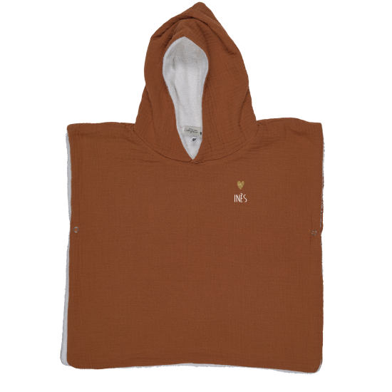 poncho gaze de coton caramel