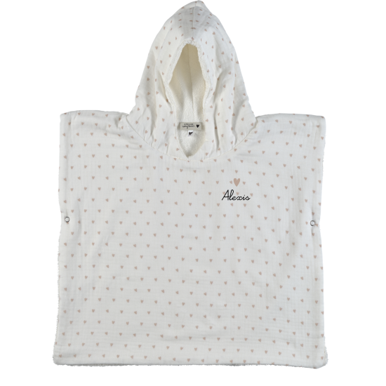 poncho gaze de coton coeurs