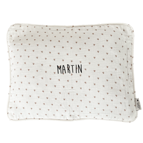 Housse de coussin en gaze de coton cœurs