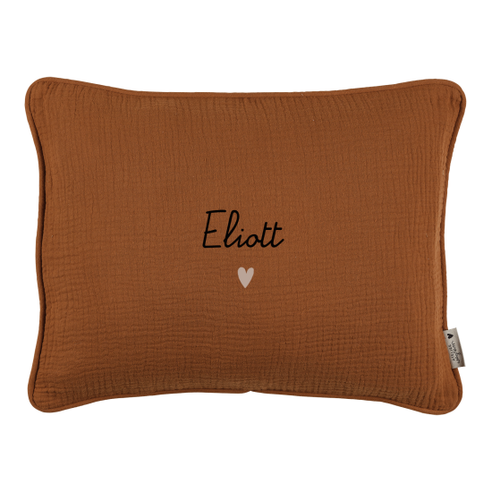 Housse de coussin en gaze de coton caramel