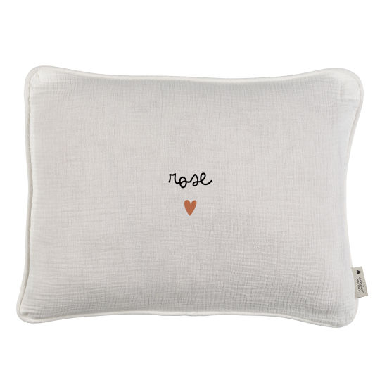 Housse de coussin en gaze de coton écru