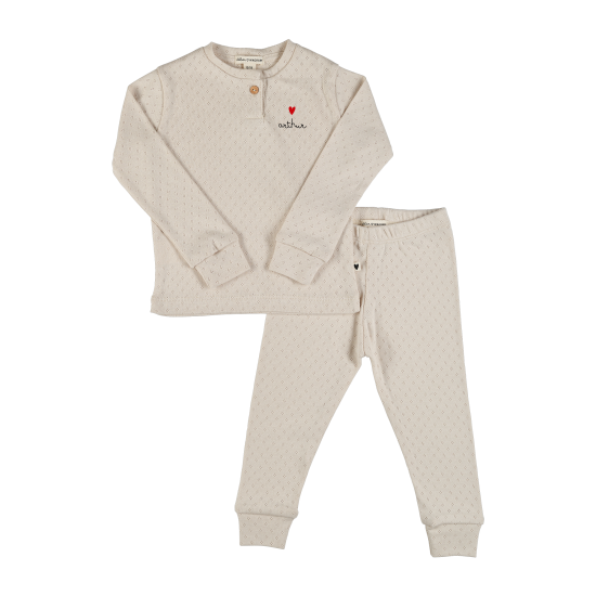 ensemble homewear ajouré beige