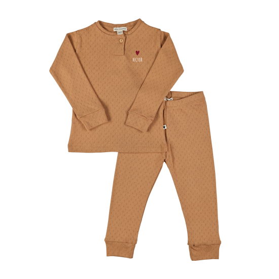 ensemble homewear ajouré caramel