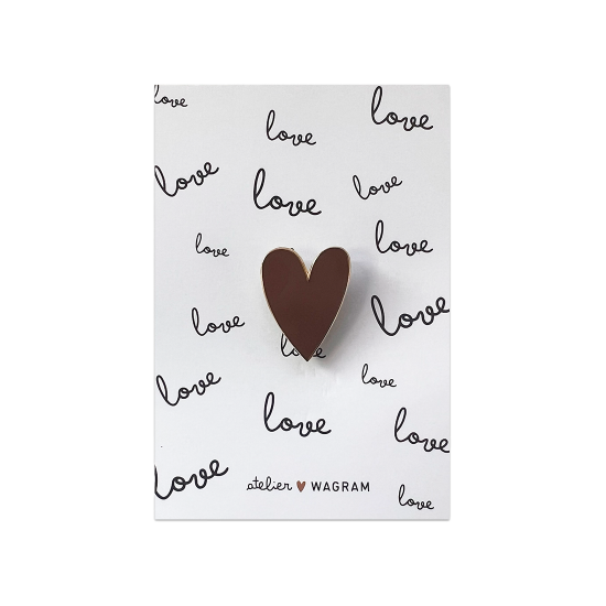 pins carte love marron