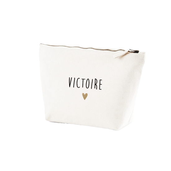 trousse zip en coton naturel personnalisable