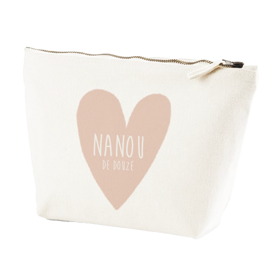 trousse zip coton love personnalisable