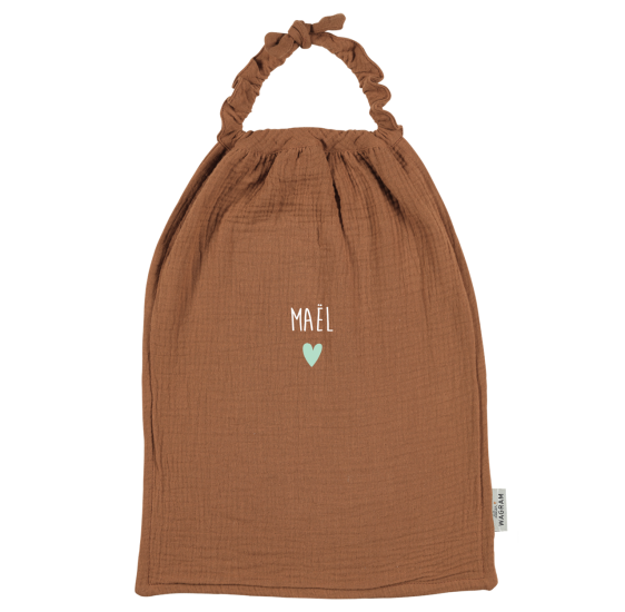 serviette de cantine en gaze de coton gaze caramel